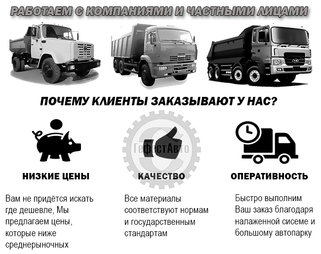 ГефестАвто-песок-щебень-доставка-преимущества